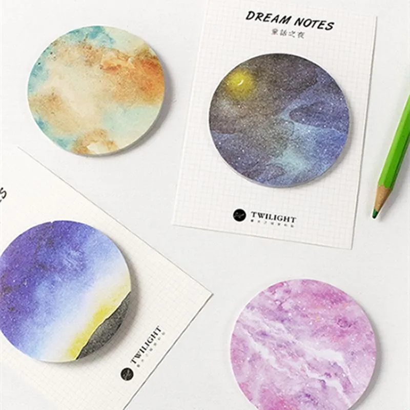 8 PCS Twilight Sticky Notes Dream Notes Starry Memo Pads