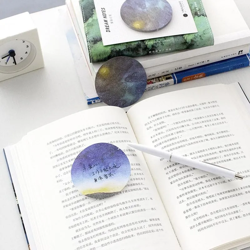 8 PCS Twilight Sticky Notes Dream Notes Starry Memo Pads