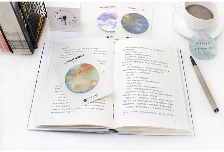 8 PCS Twilight Sticky Notes Dream Notes Starry Memo Pads