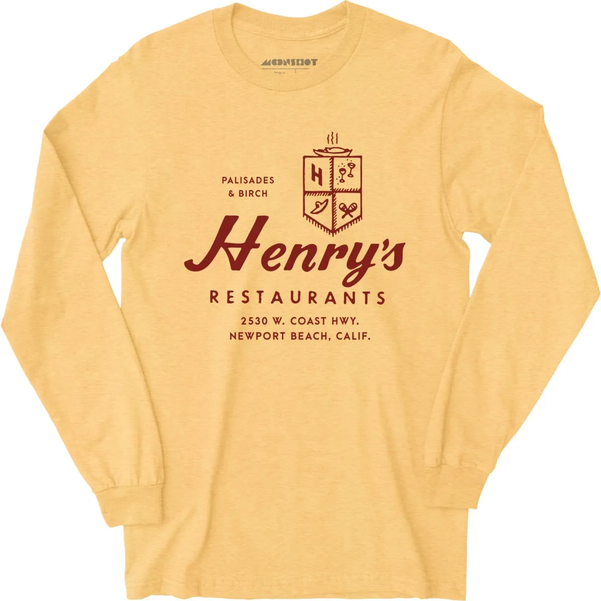 Henry's - Newport Beach, CA - Vintage Restaurant - Long Sleeve T-Shirt
