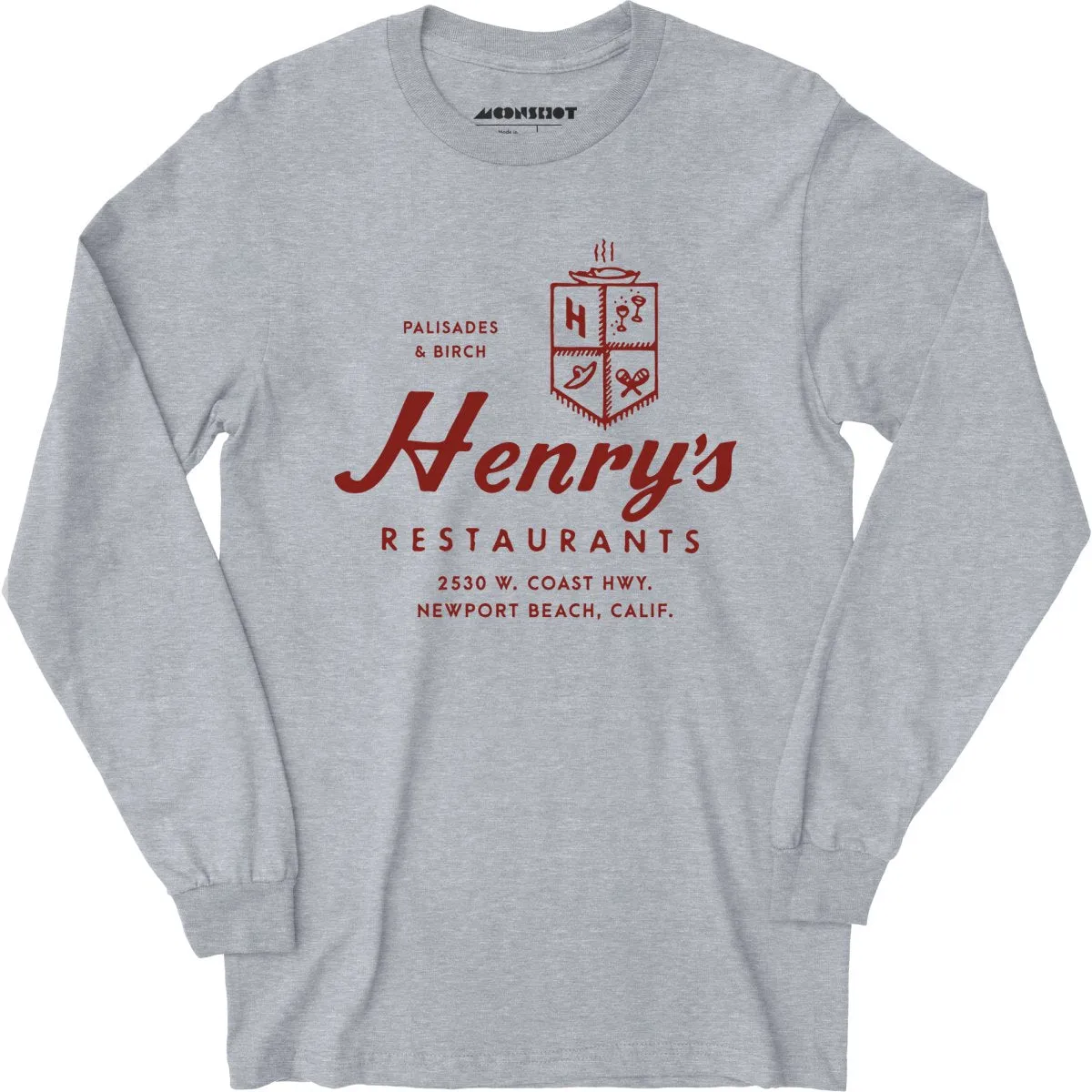 Henry's - Newport Beach, CA - Vintage Restaurant - Long Sleeve T-Shirt