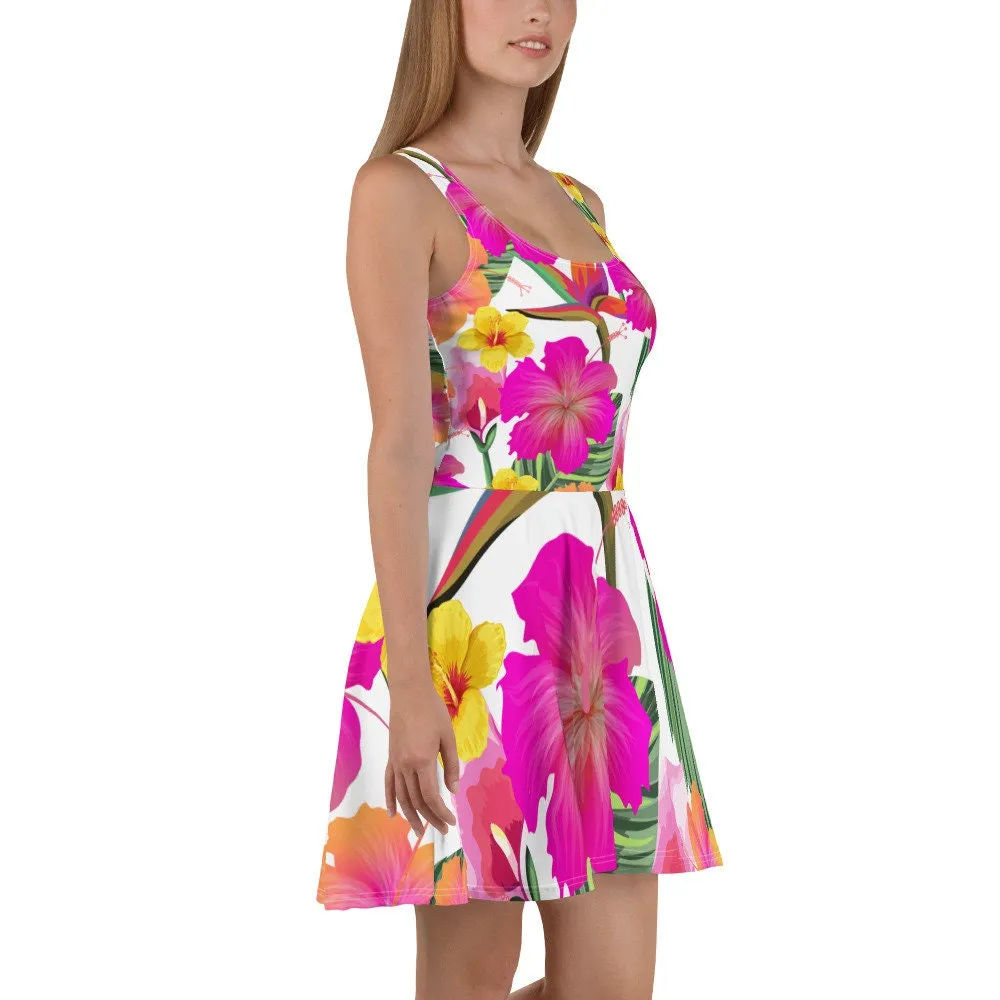 Hibiscus Floral Skater Dress