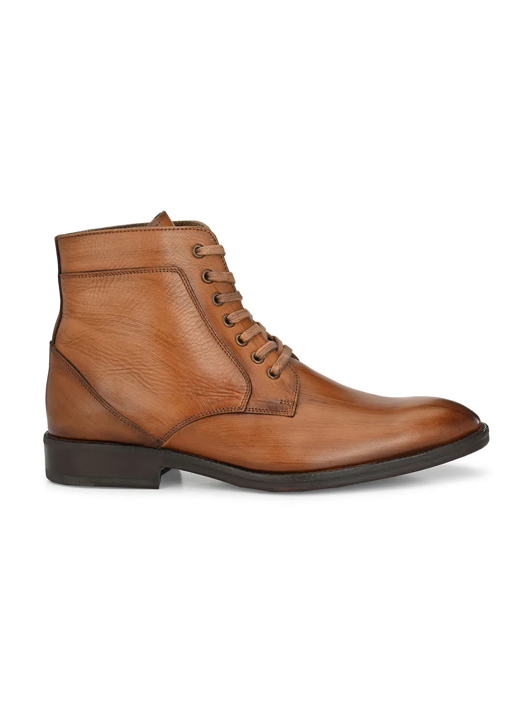 HITZ3003 Men's Tan Leather Formal Lace-Up Boots
