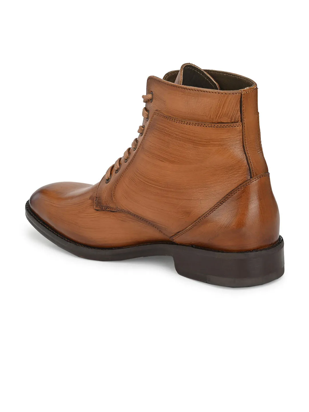 HITZ3003 Men's Tan Leather Formal Lace-Up Boots