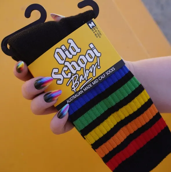 Old School Baby! Lucky Rainbow Socks