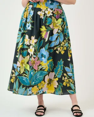 Riley High-Waist Floral Skirt | K724 Black